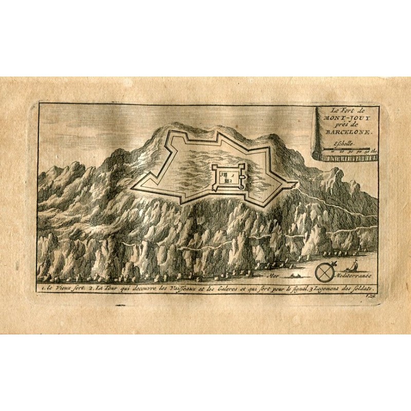Carte de Barcelone. Gravée par Pieter van der Aa en 1715.