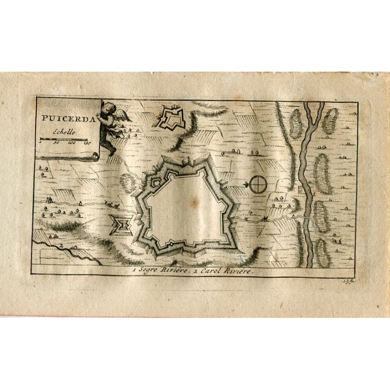 Barcelona. Map of Puigcerda. Engraved by Pieter van der Aa in 1715