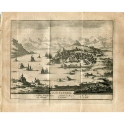 Carte cartographique de Santander par Pieter Van der Aa