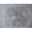 Ancienne carte des régions du nord de l'Italie. Robert de Vaugondy (1794)