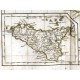 Antique map of southern regions of Italy. Robert de Vaugondy