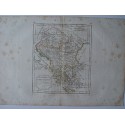 Mapa antiguo de Hungría y Turquía. Roberto de Vaugondy (1794)