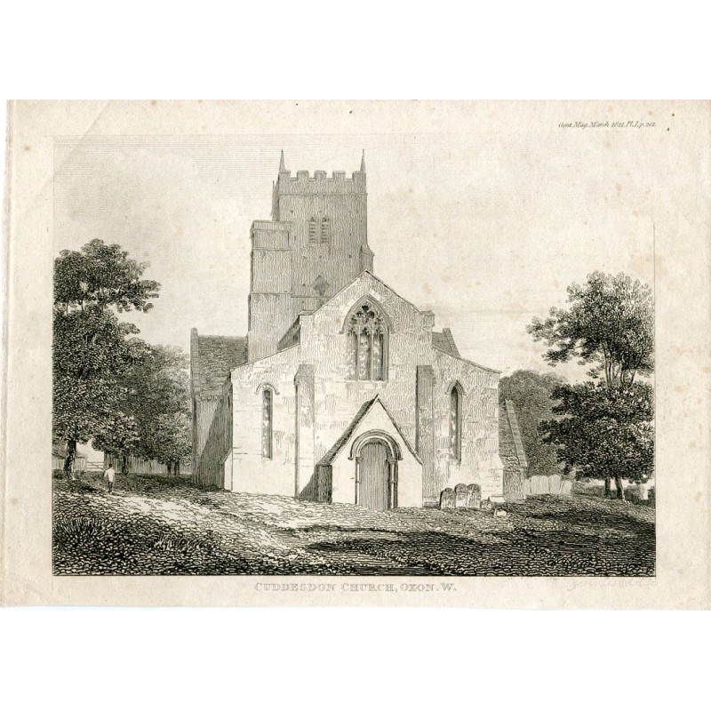 Chiesa di Cuddesdon, Oxon, disegnata e incisa da G. Hollis nel 1821