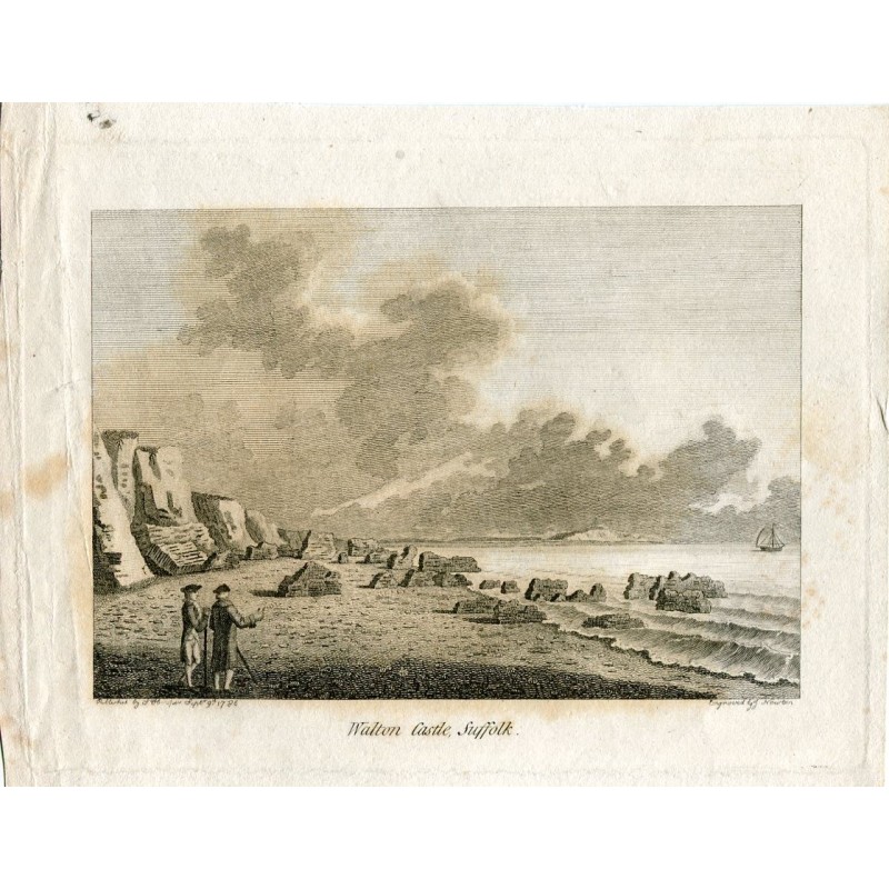 Château de Walton, Suffolk, gravé par J. Newton. Publié en 1786 par S. Hooper.