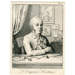 Self-portrait of J. Duplessi Bertaux engraved in 1800