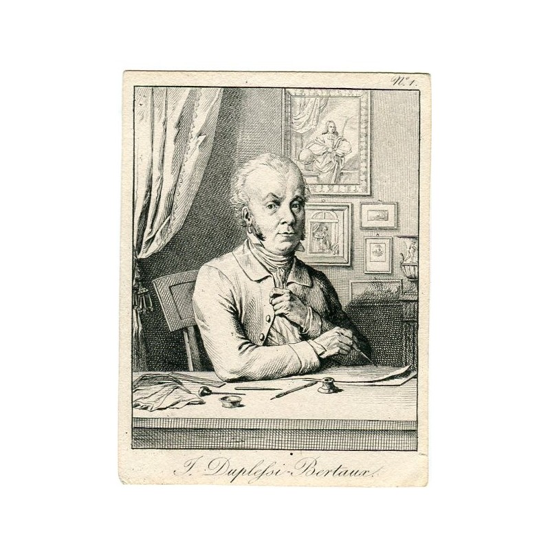 Autoritratto di J. Duplessi Bertaux inciso nel 1800