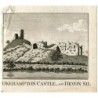 Castello di Okehampton nel Devonshire, incisione del XVIII secolo