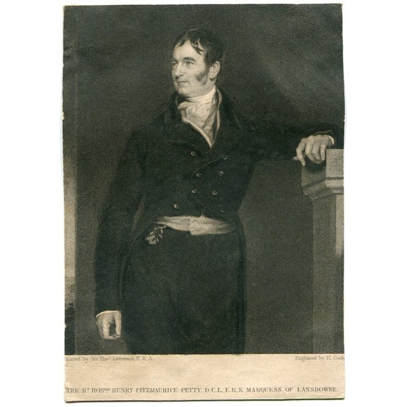 Henry Fitzmaurice-Petty Marquess of Lansdowne Mezotinta 1835