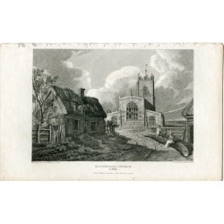 Chiesa di Blythburgh nel Suffolk, incisa nel 1813 da Owen da un disegno di JP Neale