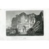 Prieuré de Castle Acre gravé en 1812 par J. Smith d'après un dessin de E. Dayes