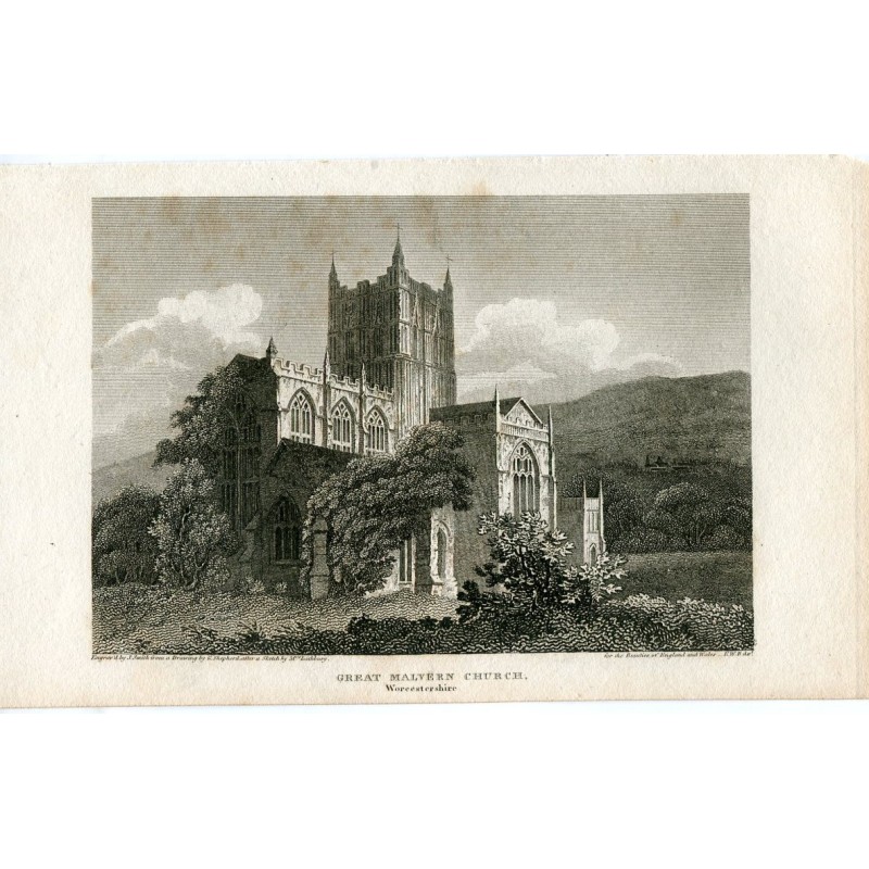 Great Malver Church engraved by J. Smith from a drawing by G. Shepherd