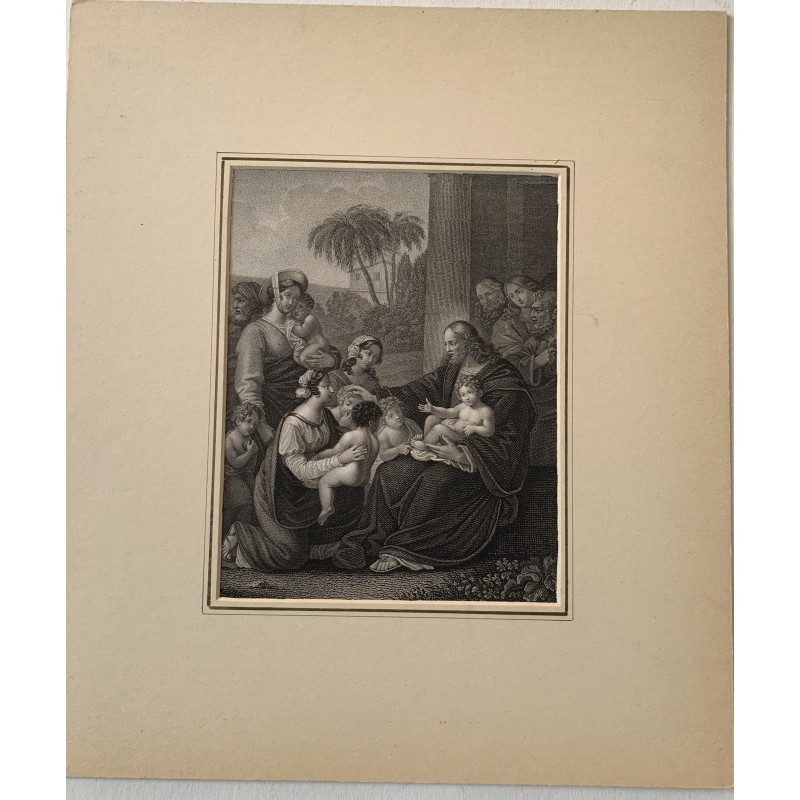 Laissez venir à moi les petits enfants - Gravure ancienne