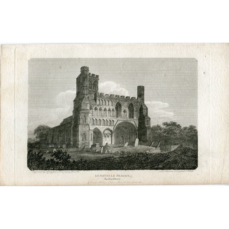 Dunstable Priory in Bedfordshire engraved in 1801 by J. Greig from a drawing by Arnold