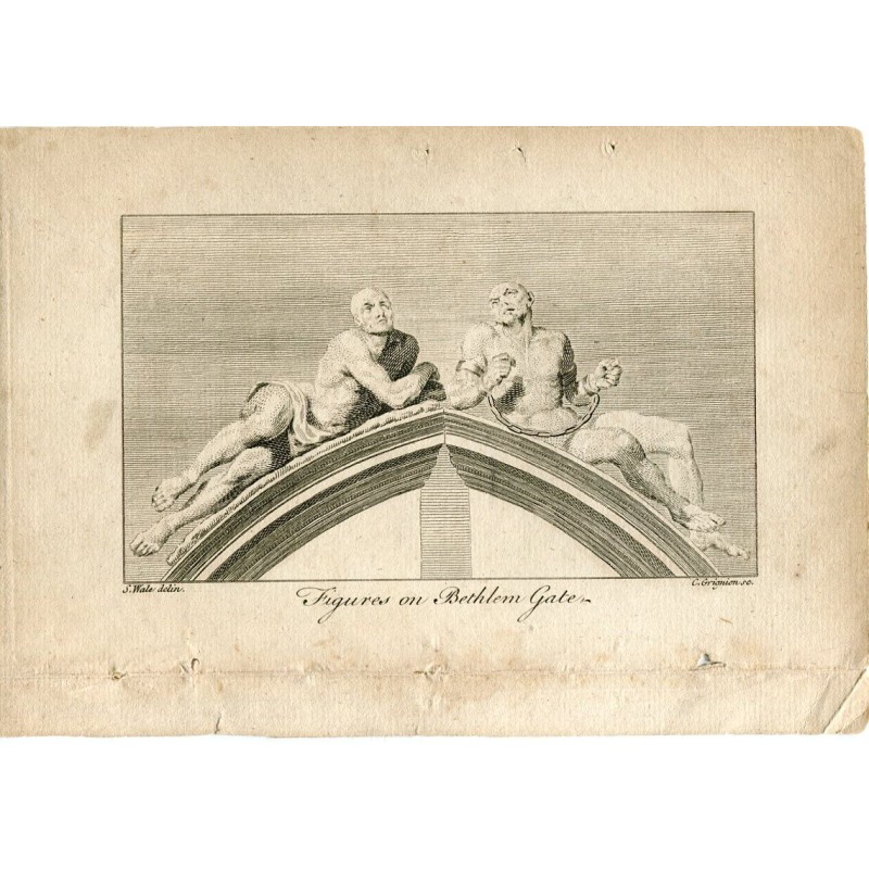 Figure sulla Porta di Betlem, incise da C. Grignion. Disegnate da S. Wale nel 1784.
