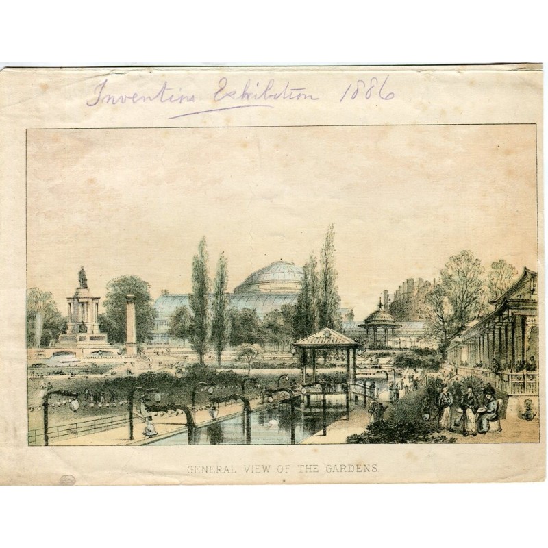 Exposition des inventions paysagères de 1886, lithographie en couleurs.