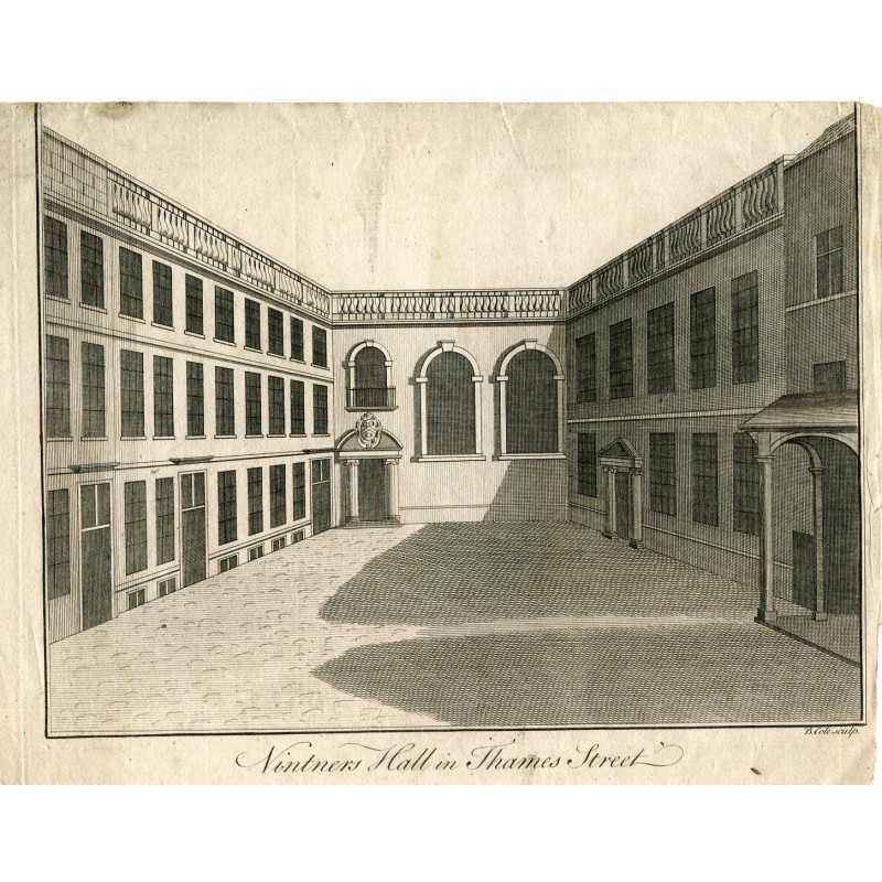 Vintners Hall in Thames Street, engraved by Benjamin Cole in 1756