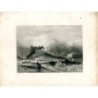 Bamborough vu du sud-est, gravé par W. Finden d'après un dessin de G. Balmer.