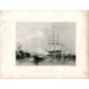 Gostport Flag Ship Saluting engraved by W. Finden from a drawing by E.W. Cooke