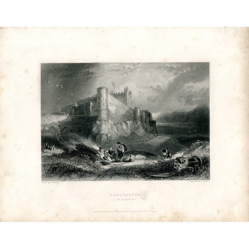 Bamborough, gestochen von E. Finden nach einer Zeichnung von G. Balmer