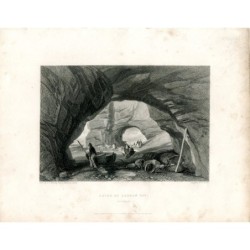 Caves at Ladram Bay engraved by W. Finden from a drawing by J.D. Harding