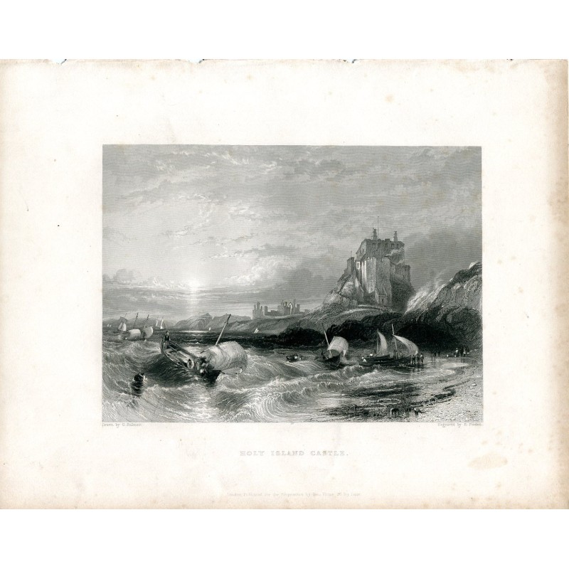 Holy Island Castle engraved by E. Finden from a drawing by G. Balmer