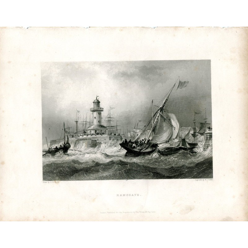 Ramsgate gravé par W. Finden d'après un dessin de EW Cooke