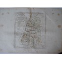 Mapa antiguo de Judea en Tierra Santa. Roberto de Vaugondy.