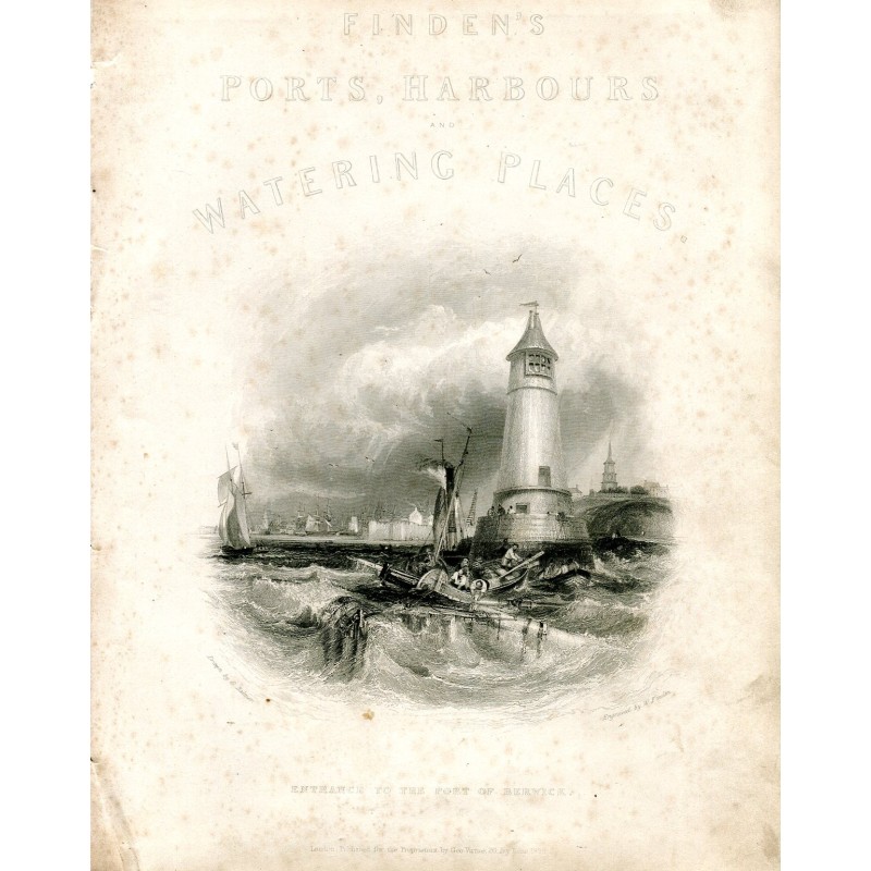 Einfahrt zum Hafen von Berwick, gestochen von E. Finden nach einer Zeichnung von G. Balmer