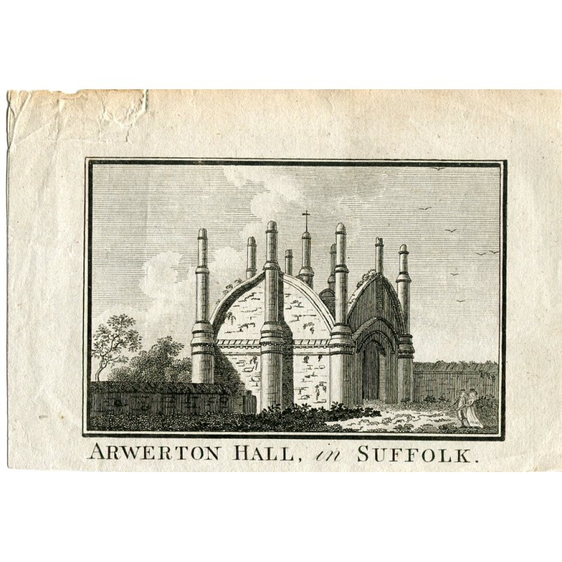 Arwerton Hall in Suffolk, Stich veröffentlicht von Alex Hogg im Jahr 1800