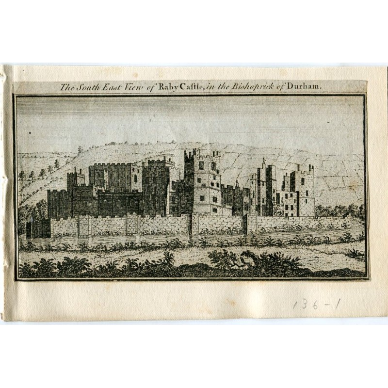 Vue sud-est du château de Raby dans l'évêché de Durham