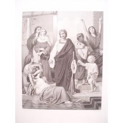«Escena religiosa» Pintó William Charles Thomas Dobson. Grabo Herbert Bourne.
