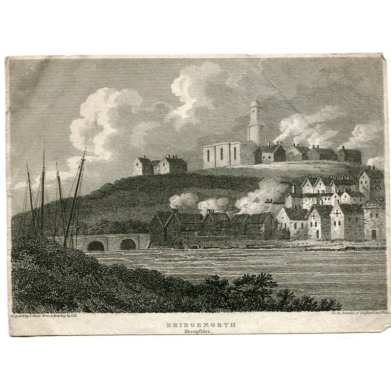 Bridgenorth, Shropshire, incisione di J. Storer nel 1811