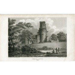 Middle Castle, Salop, gravé par J. Steward d'après un dessin de D. Parkes
