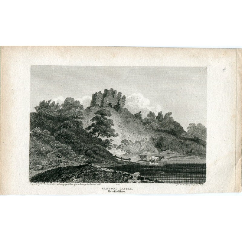 Clifford Castle engraved by W. Woonoth from a drawing by S. Prout