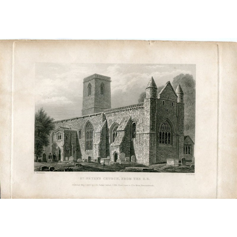 Église Saint-Pierre, du SE gravée par J. Le Keux d'après l'œuvre de F. Mackenzie