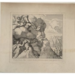 Mosè riceve i Dieci Comandamenti - Esodo - stampa del 1800