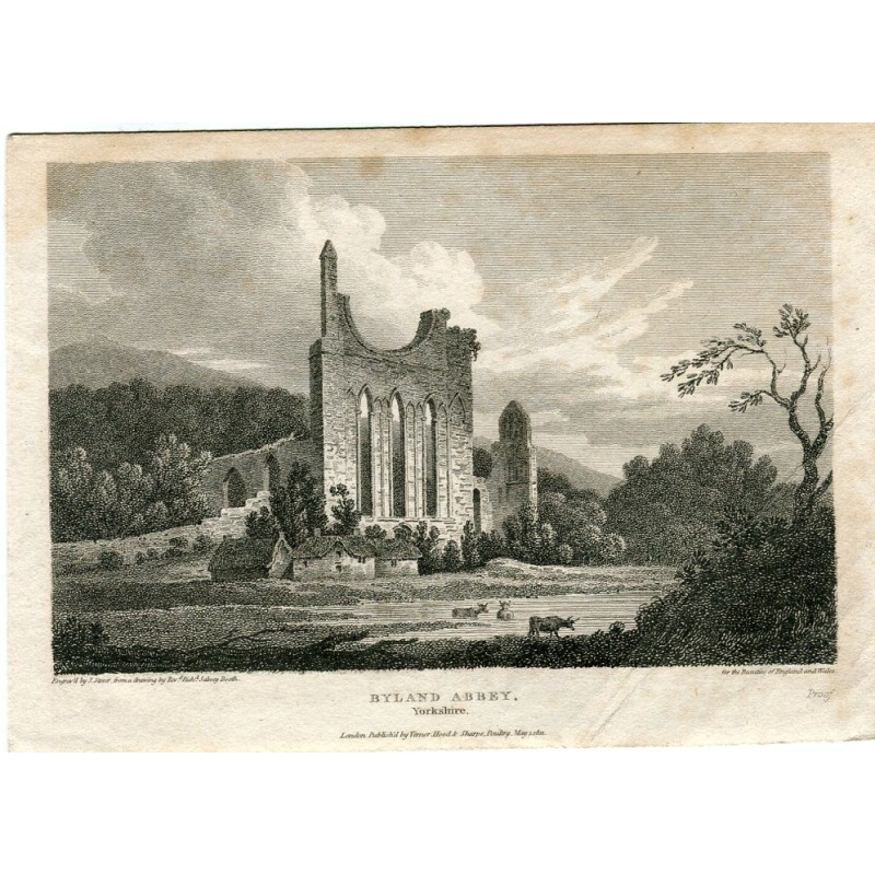 Byland Abbey, gestochen von J. Storer nach einer Zeichnung von Rev. Richard Sabreyen