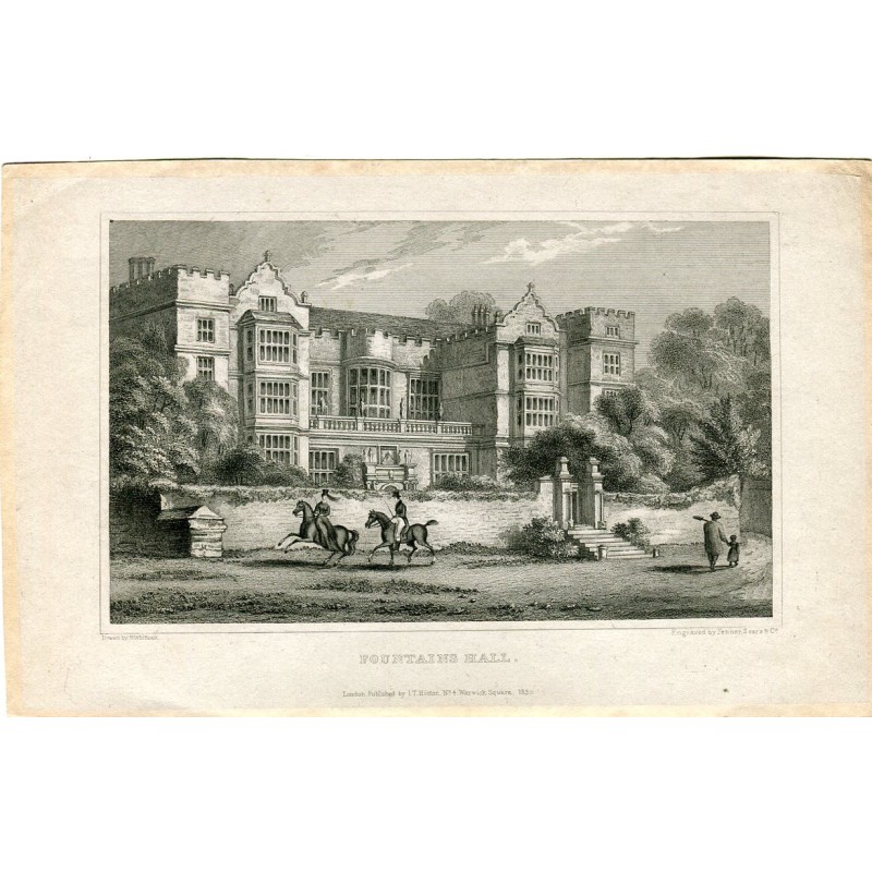 Fountains Hall engraved by Fenner from a drawing by N. Whittock