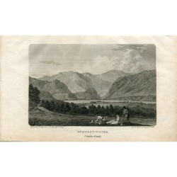 Derwent Water dans le Cumberland, gravé par B. Compte d'après un dessin de WM Craig