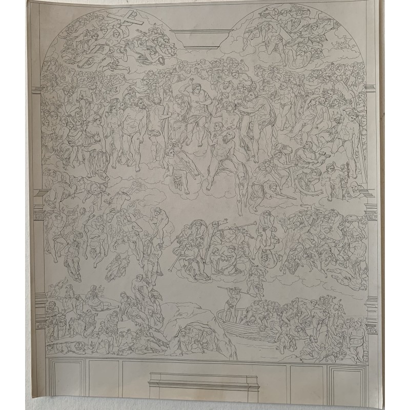 The Last Judgement - Antique print after Michelangelo