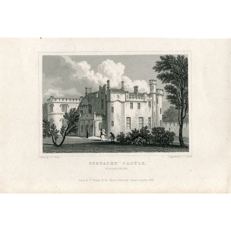 Château de Cortachy, gravé par J.C. Varrell. Dessiné par J.P. Neale.