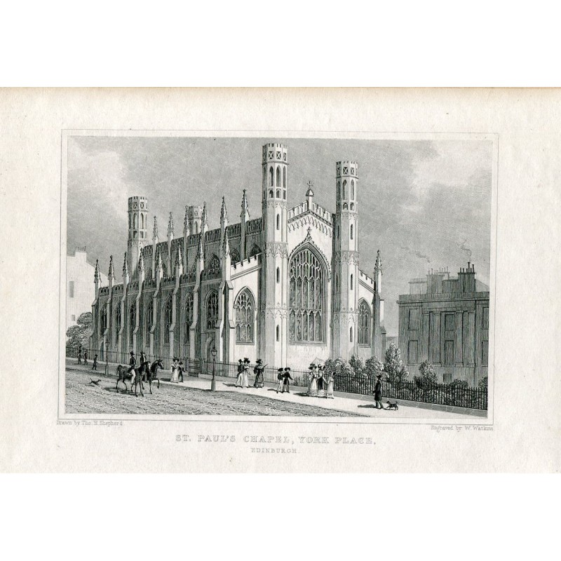 St. Paul's Chapel, York Place, gestochen von W. Watkins. Gezeichnet von Thomas H. Shepherd
