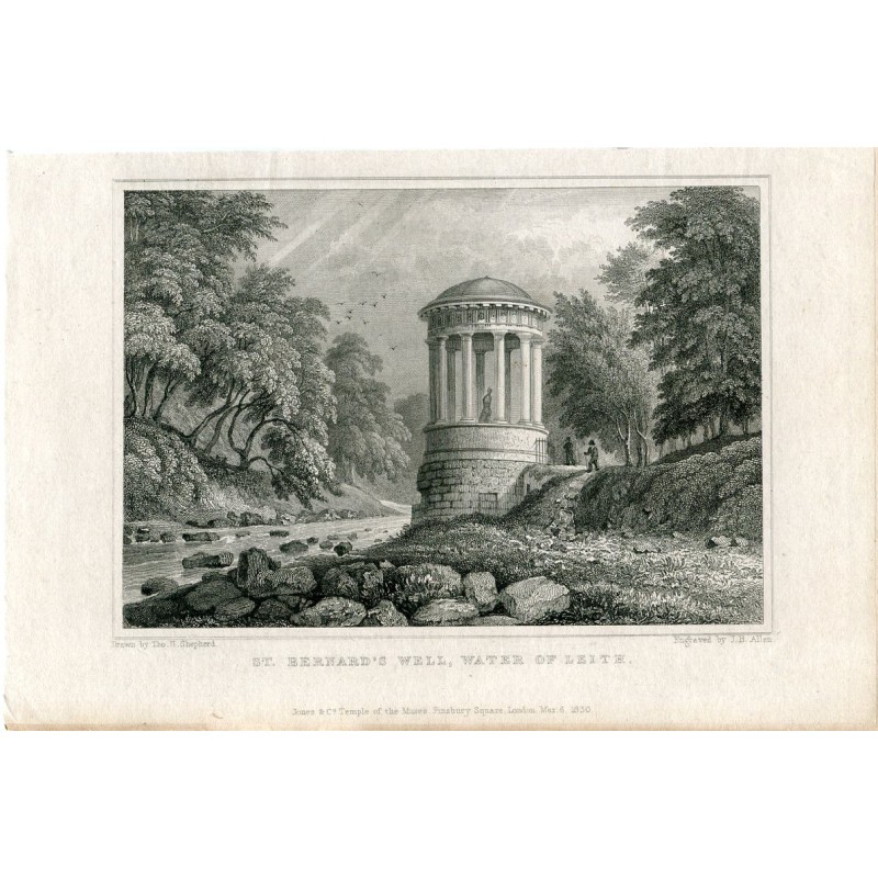 St. Bernard's Well, Water of Leith JB Allen. Drawn by Thomas H. Shepherd
