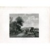 Un'incisione di paesaggio di W. Checalier da un'opera di Beghem