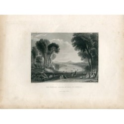 La fête du mariage d'Isaac et Rebecca gravée par E. Masell d'après une œuvre de Lorrain