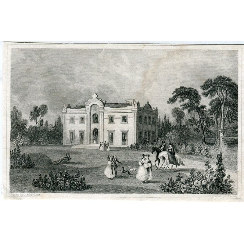 Interessante incisione di D. Bunckle di un disegno di J. Marchant