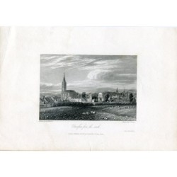 Dumfries dal sud, fotografata da E. Finden. Disegnata da A. Chisholm.