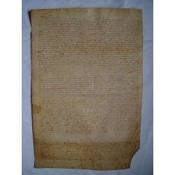 Acte notarié des XV-XVI siècles sur parchemin