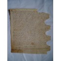 Documento notarial del siglo XVI sobre pergamino. Fechado en Arenys en 1525.