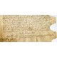 Documento notarial del siglo XVI sobre pergamino. Fechado en Arenys en 1525.